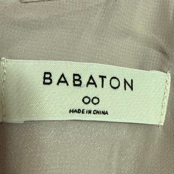 Aritzia Babaton Beige Short Sleeve Crew Neck Zip Mini T-Shirt Shift Dress Size S - Picture 3 of 4